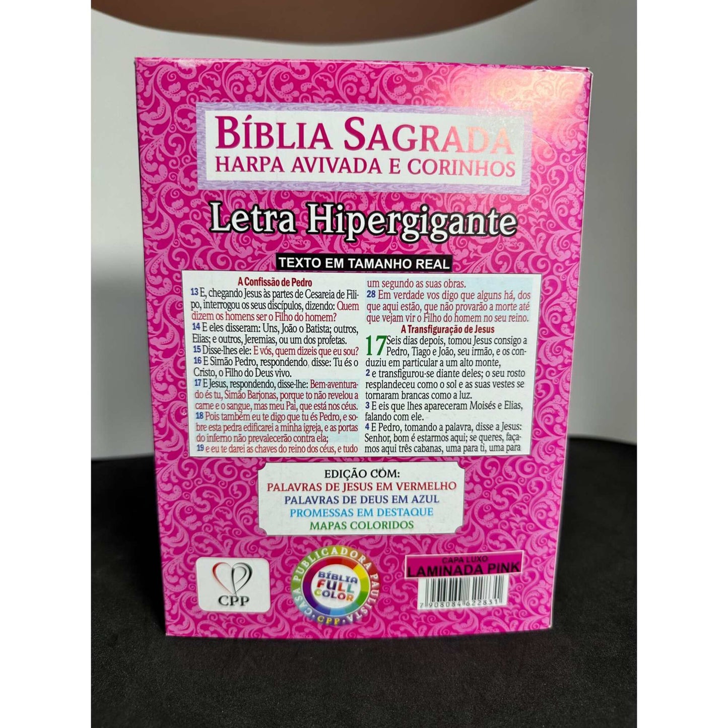 Bíblia ARC | LT Gig | PPM | Full Color | Harpa e Corinhos - Laminada Luxo Pink