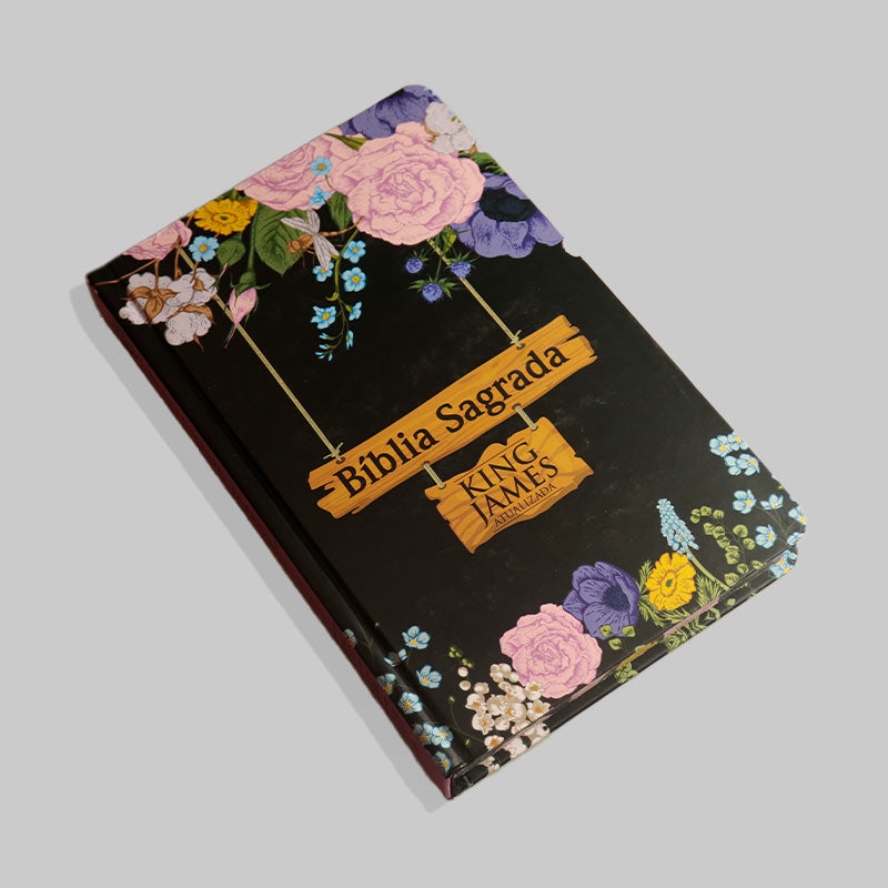 Bíblia KJA | Capa Dura |Edição Luxo| Slim | Jardim Preta