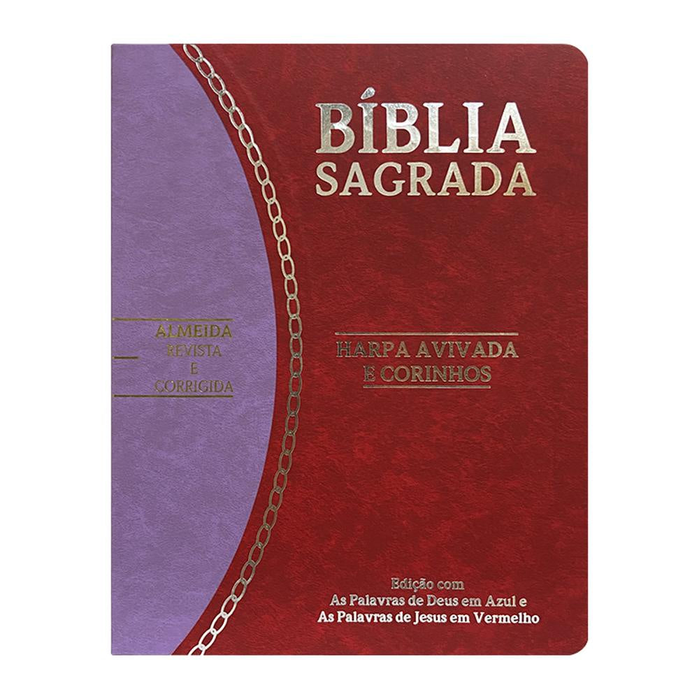 Bíblia Sagrada Slim | RC | Letra Grande | Harpa Avivada e Corinhos | Vermelho e Lilás