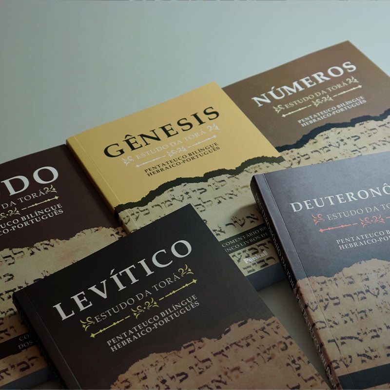 Box 5 livros Pentateuco Bílingue | Estudo da Torá
