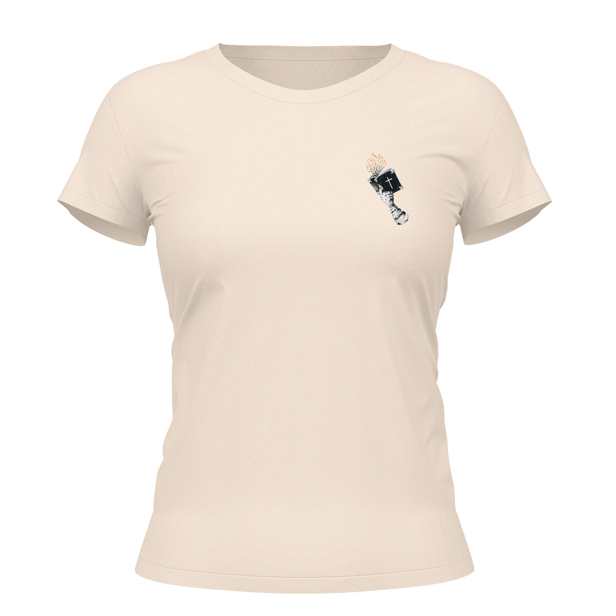 Camiseta Cristã Feminina - Bíblia na mão | Off White