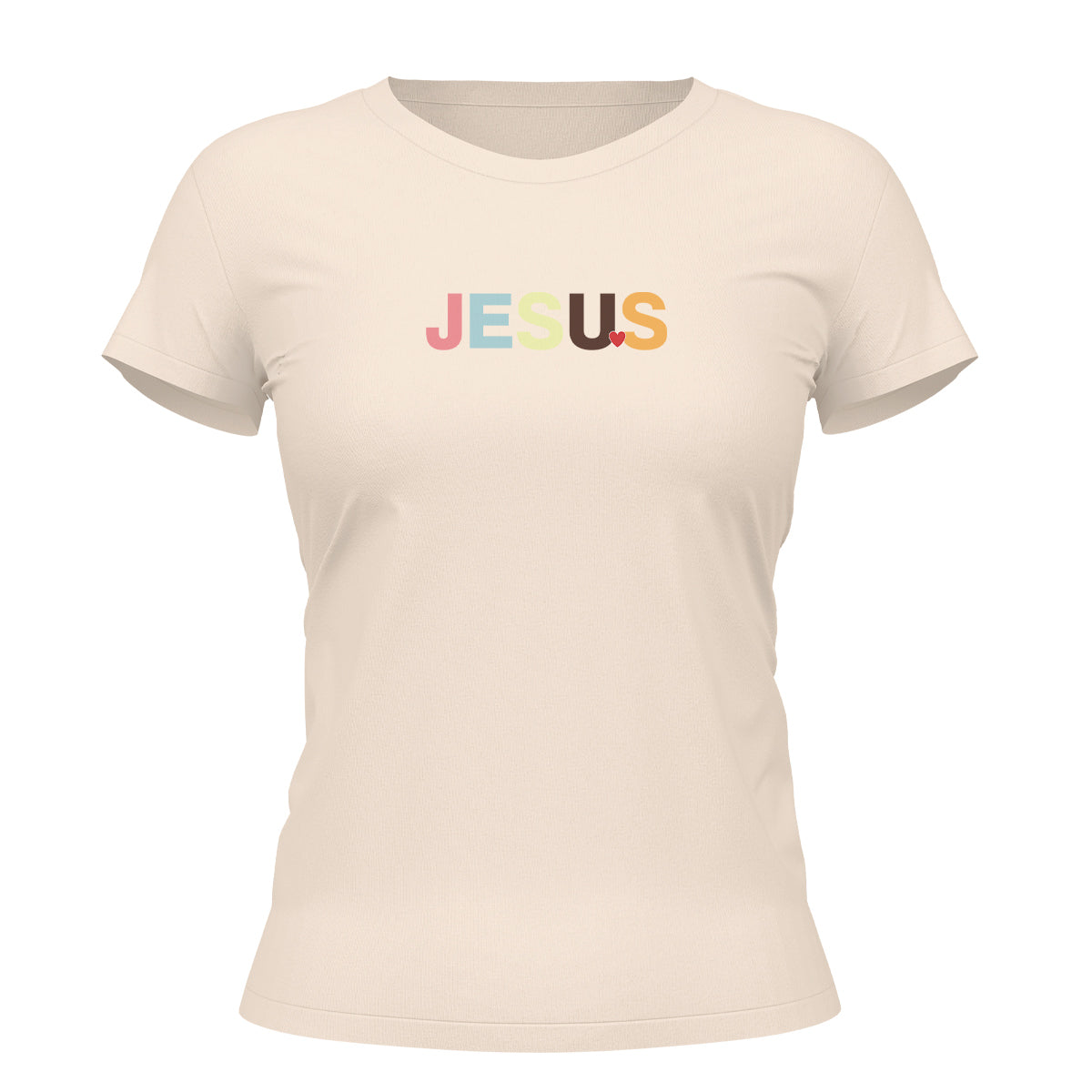 Camiseta Cristã Feminina - Jesus Colorido | Off White