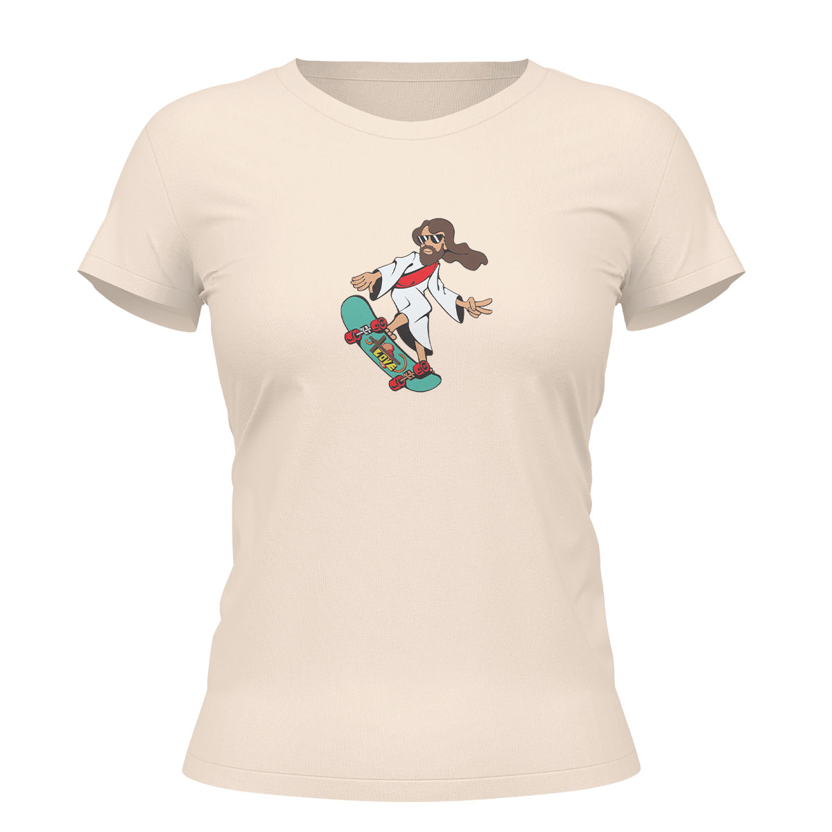 Camiseta Cristã Feminina - Jesus e Skate | Off White