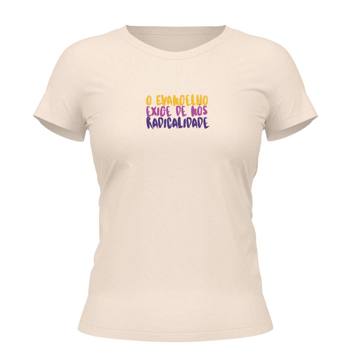 Camiseta Cristã Feminina - O evangelho exige de nós | Off White