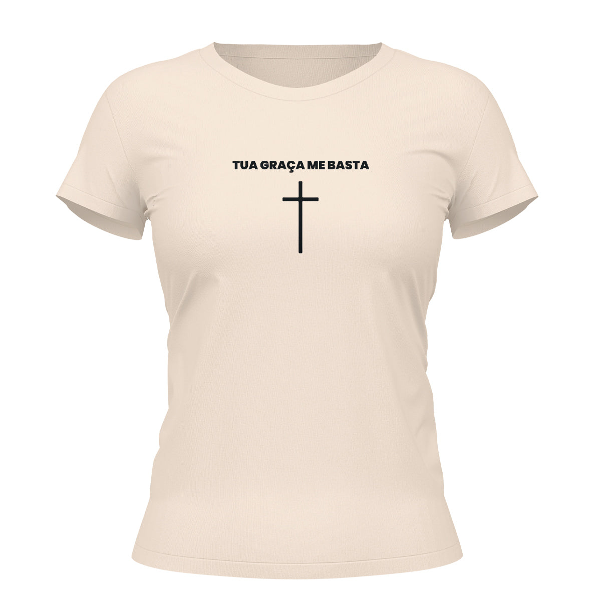 Camiseta Cristã Feminina - Tua Graça Me Basta | Off White