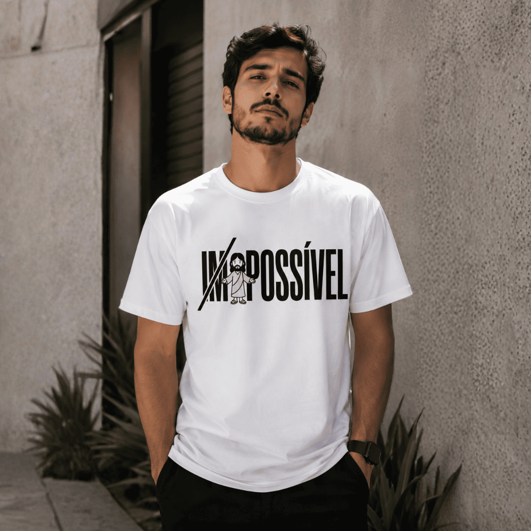 Camiseta Cristã - Impossível | Branca