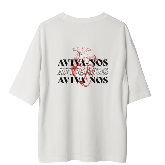 Camiseta Cristã Oversized - Aviva-nos | Branca