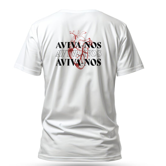 Camiseta Cristã Masculina - Aviva-nos | Branca