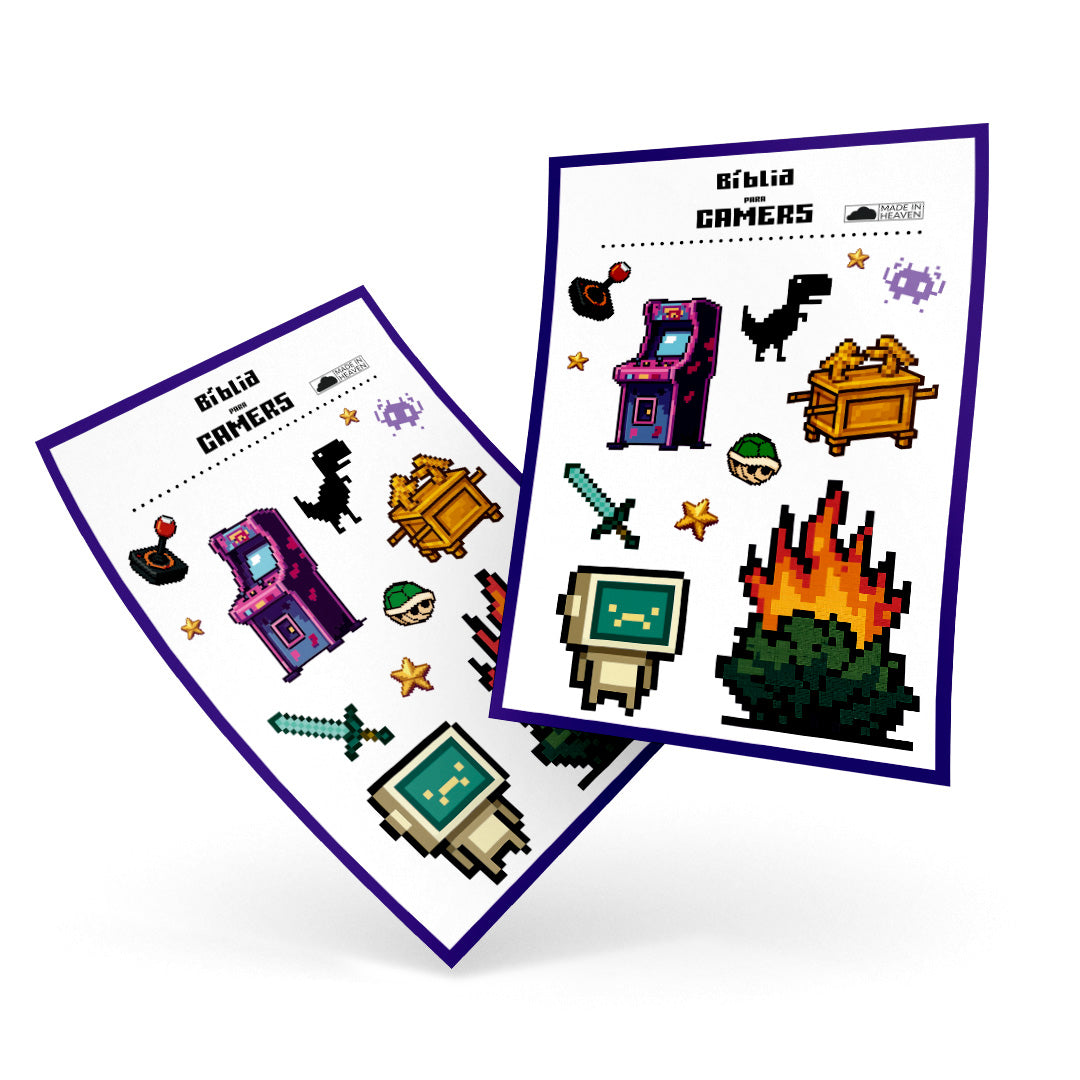 Cartela de Adesivos - Bíblia Para Gamers