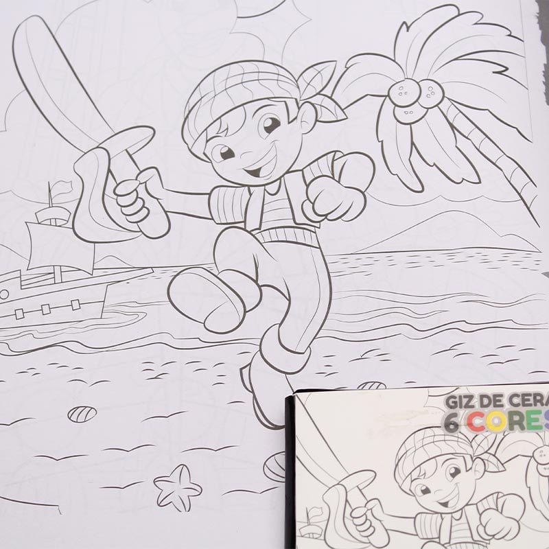 Colorir Com Giz de Cera | Piratas | Brasileitura
