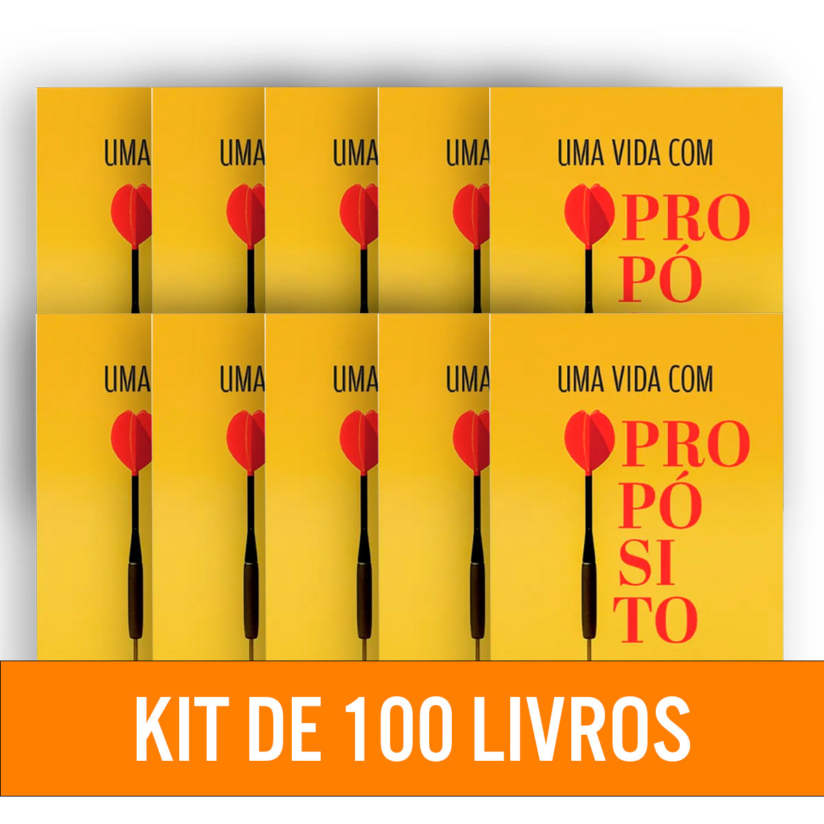 Kit de Evangelismo - 100 livros Palavras de Vida - Uma Vida com Propósitos - Penkal