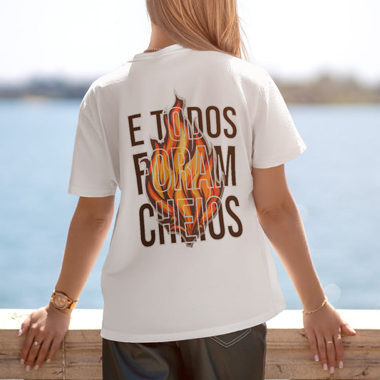 Camiseta Cristã Feminina - Fogo | Branca