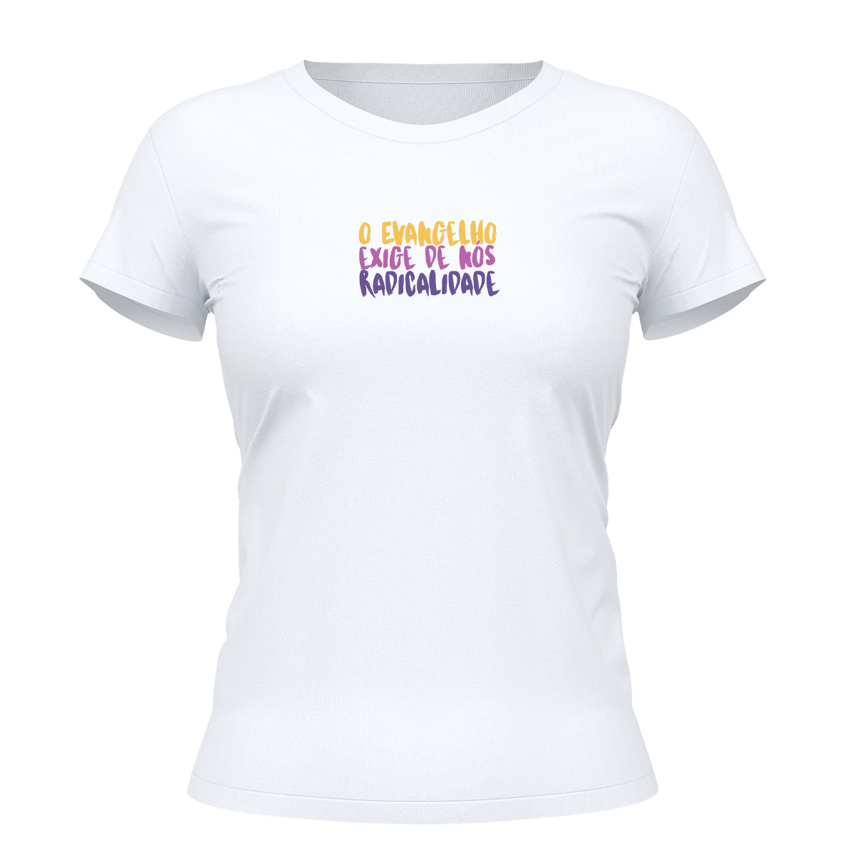 Camiseta Cristã Feminina - O evangelho exige de nós | Branca