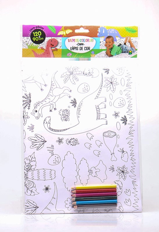 Livro-pôster para Colorir | Dinossauros | Brasileitura