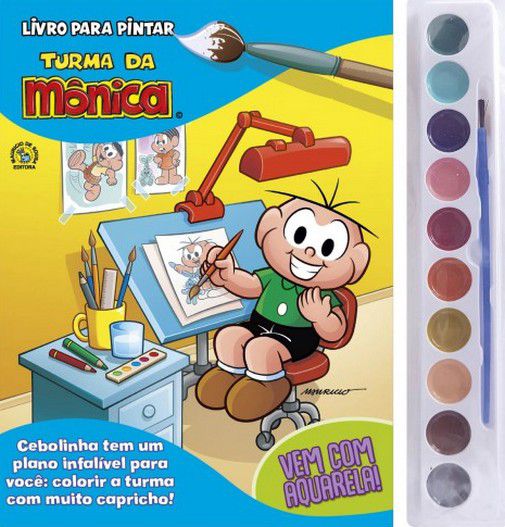 Turma da Mônica| Cebolinha | Livro para Pintar com Aquarela