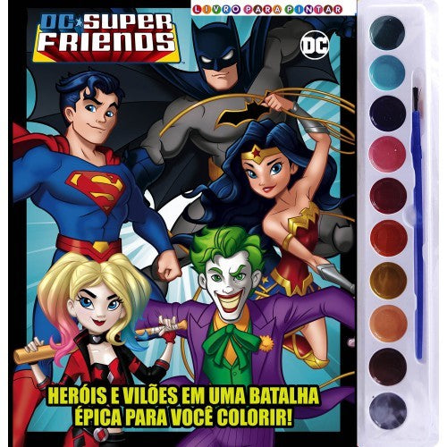 DC SUPER FRIENDS LIVRO PARA PINTAR COM AQUARELA