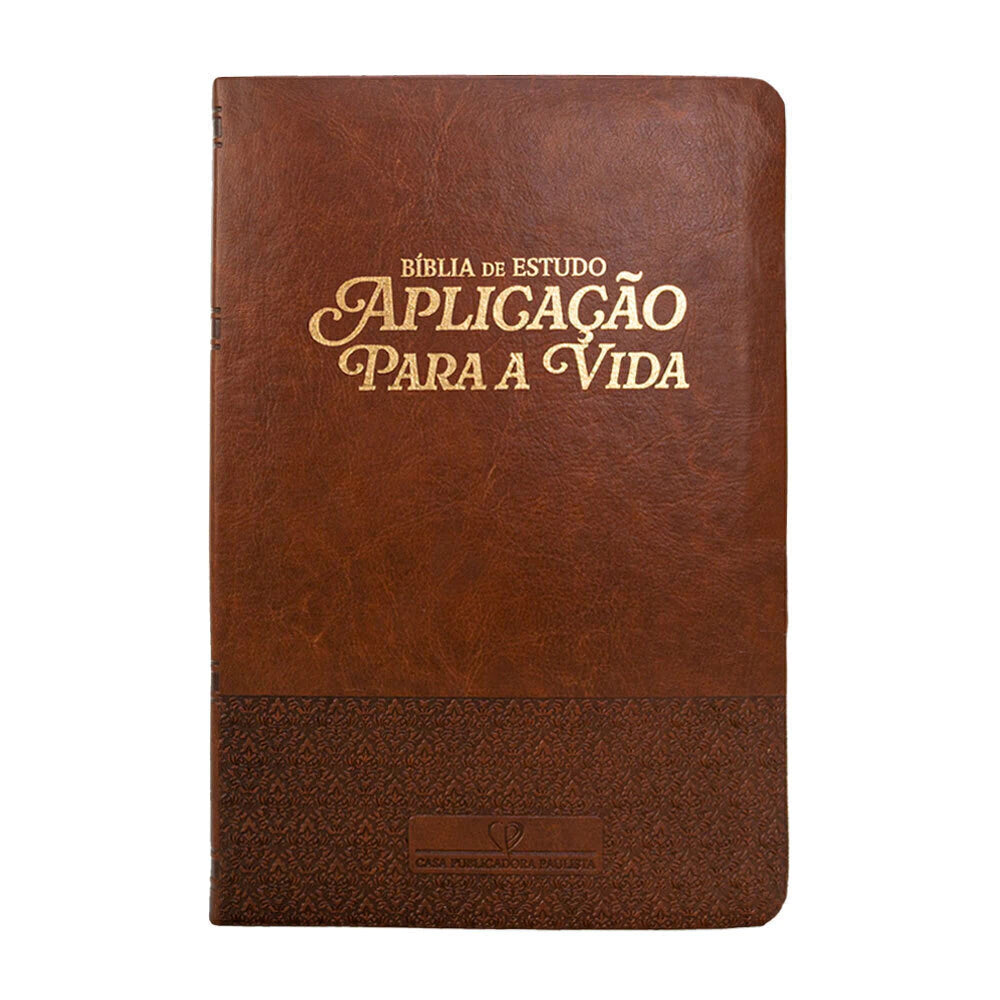 Bíblia de Estudo Aplicação Para Vida | ARC | Full Color | Capa Luxo Marrom