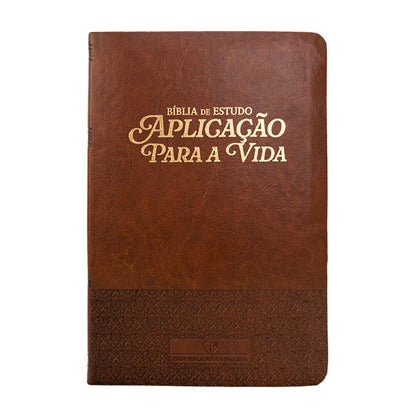 Bíblia de Estudo Aplicação Para Vida | ARC | Full Color | Capa Luxo Marrom