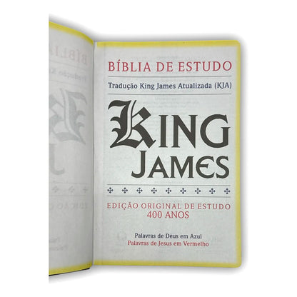Bíblia De Estudo King James | KJA 1611 | PPM | Full Color | Capa Dura | Couro Bordô