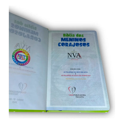Bíblia Do Meninos Corajosos | NVA | Harpa Corinhos | Capa Dura | Verde