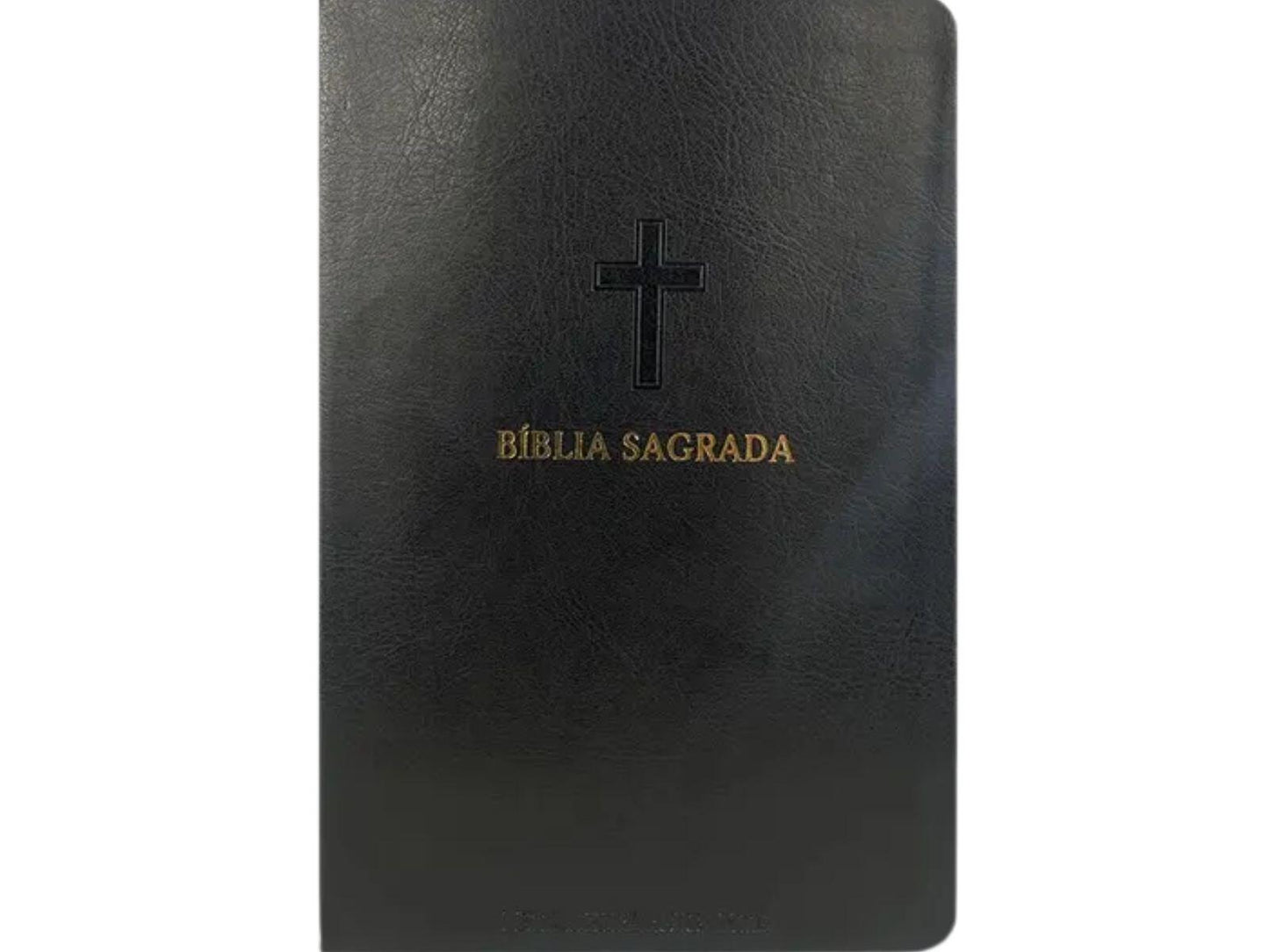 Bíblia Sagrada | Letra Hipergigante | ARC | Harpa Avivada e Corinhos | Capa PU Luxo | Cruz Preta
