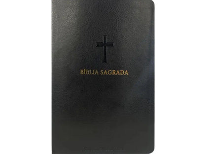 Bíblia Sagrada | Letra Hipergigante | ARC | Harpa Avivada e Corinhos | Capa PU Luxo | Cruz Preta