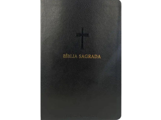 Bíblia Sagrada | Letra Hipergigante | ARC | Harpa Avivada e Corinhos | Capa PU Luxo | Cruz Preta