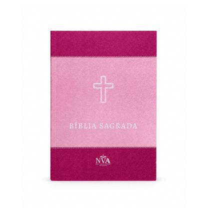 Bíblia Sagrada | Nova Versão Almeida | Letra Média & Full Color | Brochura | Pink e Rosa