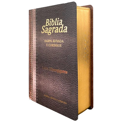 Bíblia ARC | LT Hipergigante | PPM | Full Color | Harpa e Corinhos - Laminada Marrom