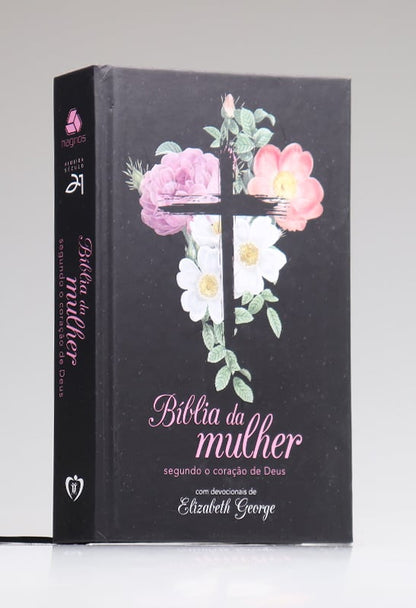 Bíblia da Mulher Segundo o Coração de Deus | AS21 | Capa Dura | Letra Normal | Flores Cruz