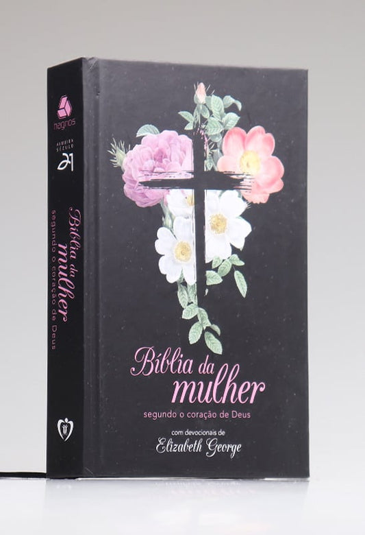 Bíblia da Mulher Segundo o Coração de Deus | AS21 | Capa Dura | Letra Normal | Flores Cruz
