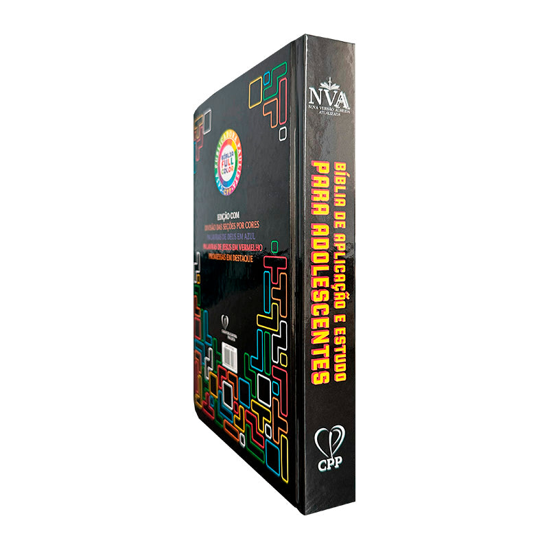 Bíblia de Aplicação e Estudo Para Adolescentes | Capa Dura | Capa Tetris