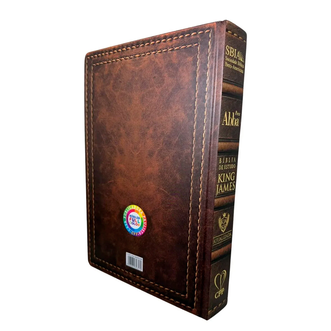 Bíblia de Estudo King James | KJA 1611 | Full Color | Capa Dura | Costura Marrom