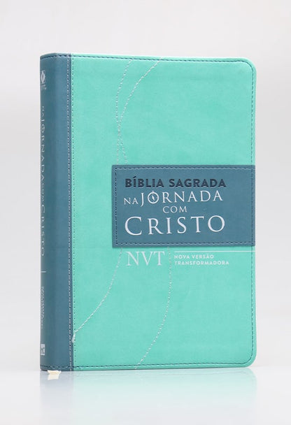 Bíblia de Estudo | NVT | Letra Normal | Capa Sintética | Na Jornada com Cristo | Verde