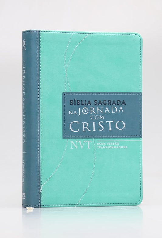 Bíblia de Estudo | NVT | Letra Normal | Capa Sintética | Na Jornada com Cristo | Verde