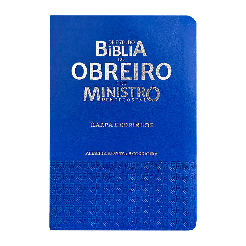 Bíblia do Obreiro | Almeida Revista e Corrigida | Harpa & Full Color | Capa PU | Azul