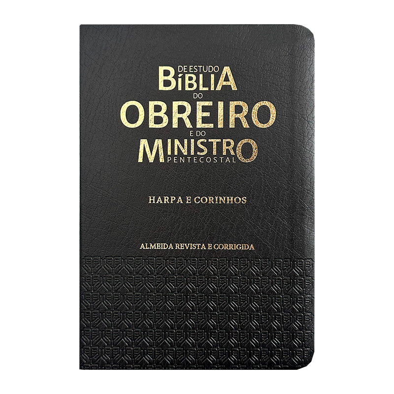 Bíblia do Obreiro | Almeida Revista e Corrigida | Harpa & Full Color | Capa PU | Preta