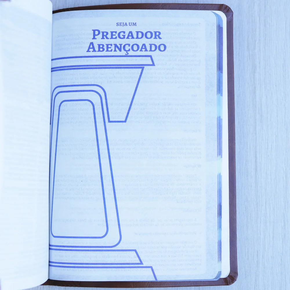 Bíblia do Pregador | FULL COLOR | PU Nobre Luxo | MARROM
