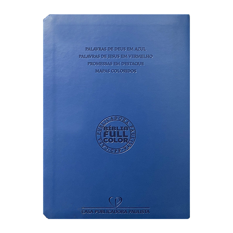 BIblia Hipergigante ARC Full Color c/ Harpa PU Luxo com Índice - Dourada Cruz Azul