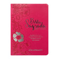 BIblia Hipergigante ARC Full Color c/ Harpa PU Luxo com Índice - Prateada Dália Pink