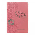 BIblia Hipergigante ARC Full Color c/ Harpa PU Luxo com Índice - Prateada Floral Dália Rosa