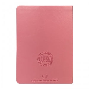 BIblia Hipergigante ARC Full Color c/ Harpa PU Luxo com Índice - Prateada Floral Dália Rosa