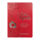 BIblia Hipergigante ARC Full Color c/ Harpa PU Luxo com Índice - Prateada Floral Dália Vermelha