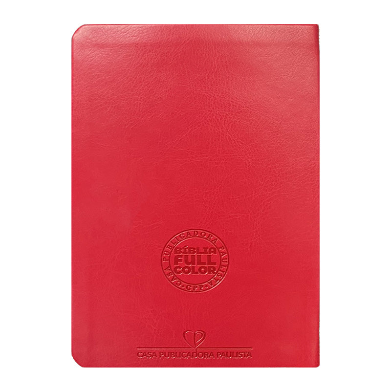 BIblia Hipergigante ARC Full Color c/ Harpa PU Luxo com Índice - Prateada Floral Margarida Vermelha