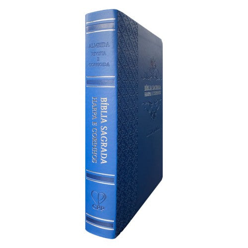 Bíblia Jumbo |ARC |  FULL COLOR - Harpa e Corinhos | CAPA PU LUXO | Arabesco Azul