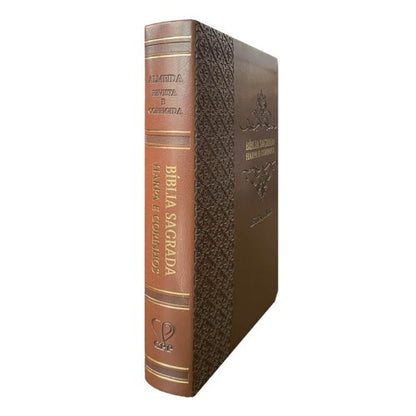 Bíblia Jumbo |ARC |  FULL COLOR - Harpa e Corinhos | CAPA PU LUXO | Arabesco Marrom