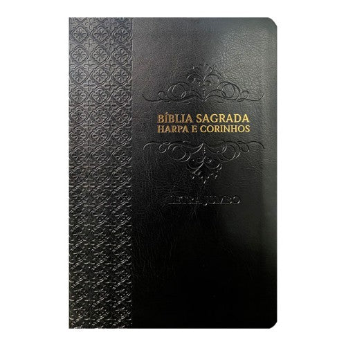Bíblia Jumbo |ARC |  FULL COLOR - Harpa e Corinhos | CAPA PU LUXO | Arabesco Preta