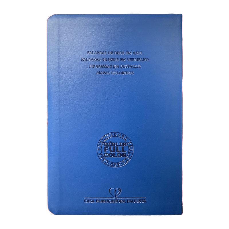 Bíblia Jumbo |ARC |  FULL COLOR - Harpa e Corinhos | CAPA PU LUXO | Cruz Azul