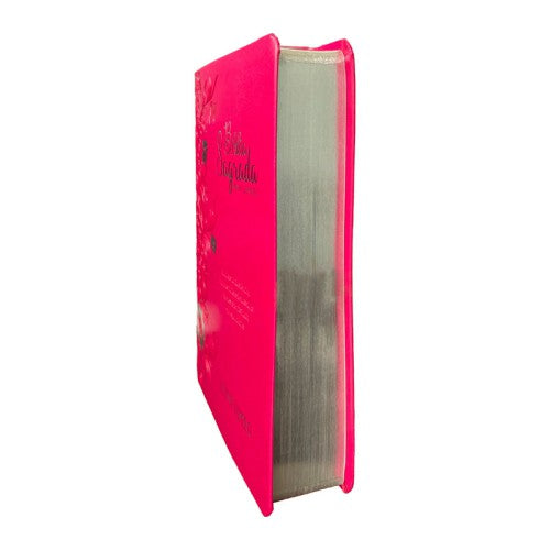 Bíblia Jumbo |ARC |  FULL COLOR - Harpa e Corinhos | CAPA PU LUXO | Floral Pink