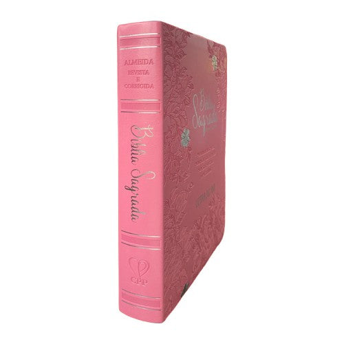 Bíblia Jumbo |ARC |  FULL COLOR - Harpa e Corinhos | CAPA PU LUXO | Jardim Rosa